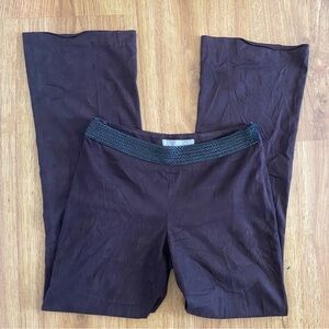 Suede-like Flare Pants